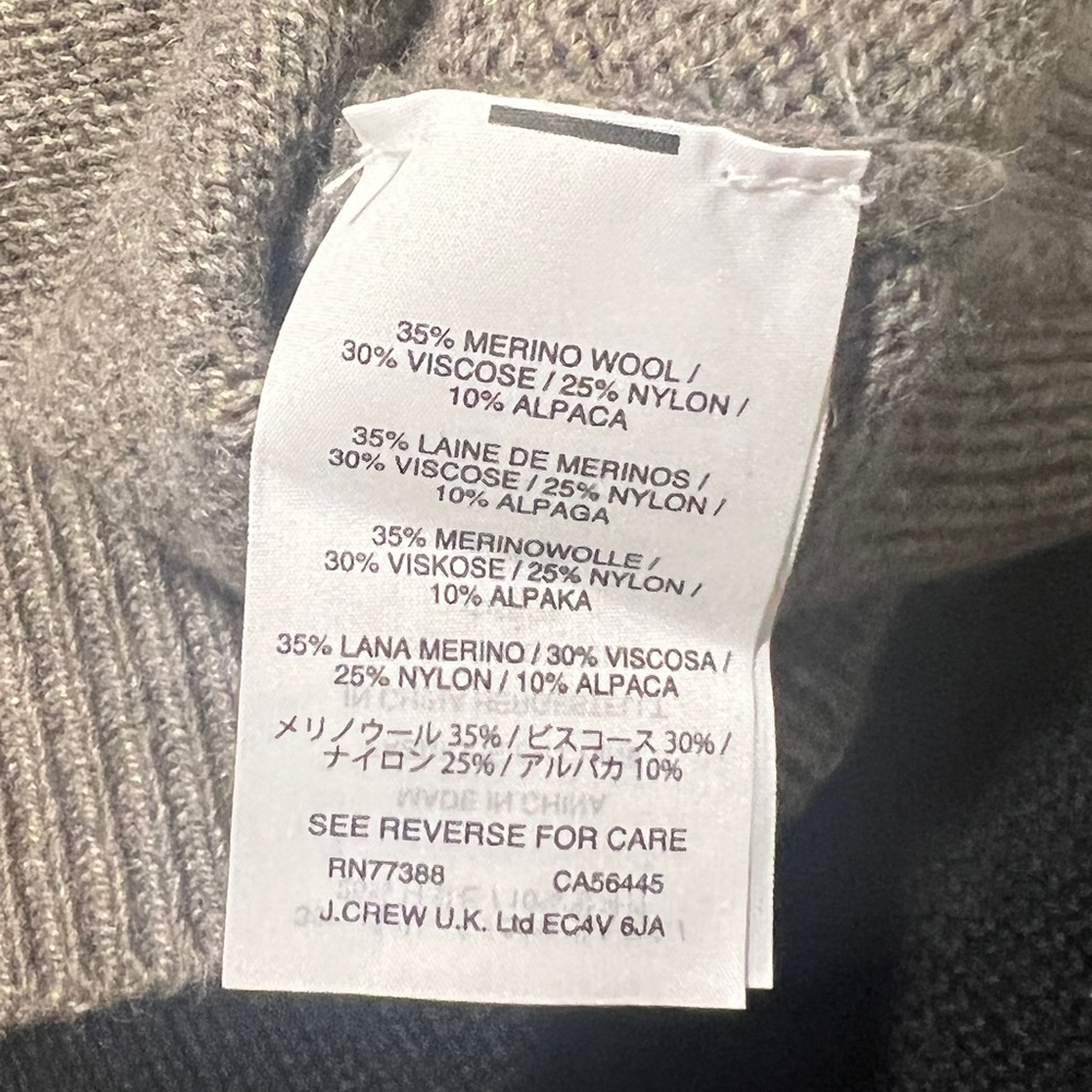 J.Crew 1/4 Zip Wool-Blend Sweater - Warm Gray - Picture 5 of 5